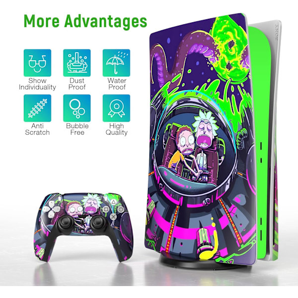 PS 5 Skin Disc Edition Anime Konsol og Controller Vinyl Sticker, Holdbar, Ridsefast, Præcis Linje Op, Kompatibel med Play-Station 5