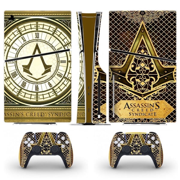 Playstation 5 Slim Ps5 Slim Assassin's Creed Skin Decal Og Controller Klistremerker Sett, Riperesistent (Disk) Style14