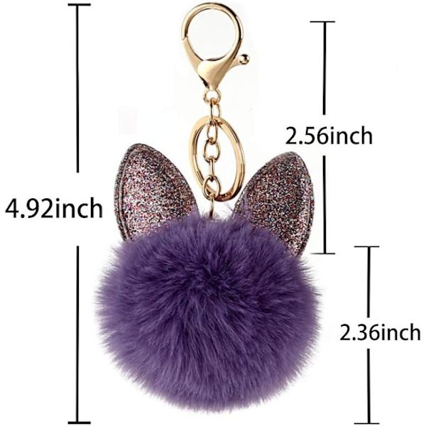 4 pcs keychains, plush ball keychain bag ornaments
