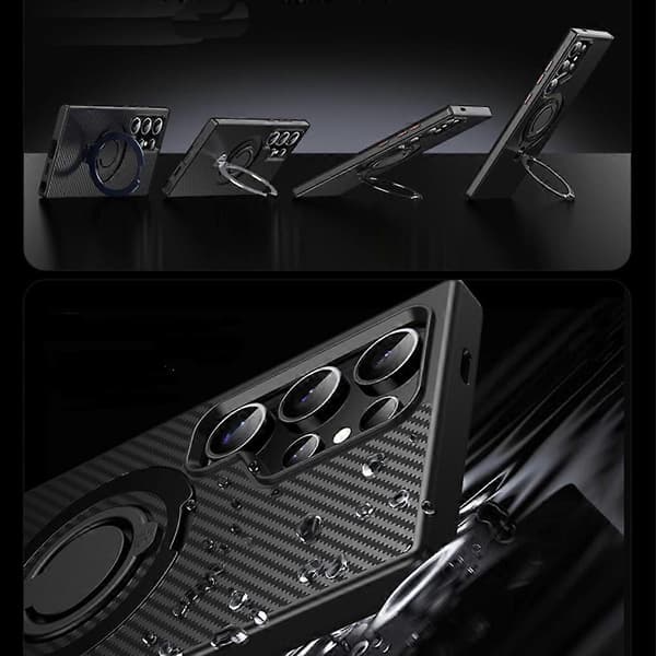 Magnetic Rotating Kickstand Case Compatible with Samsung S23 Ultra Shockproof TPU & Acrylic