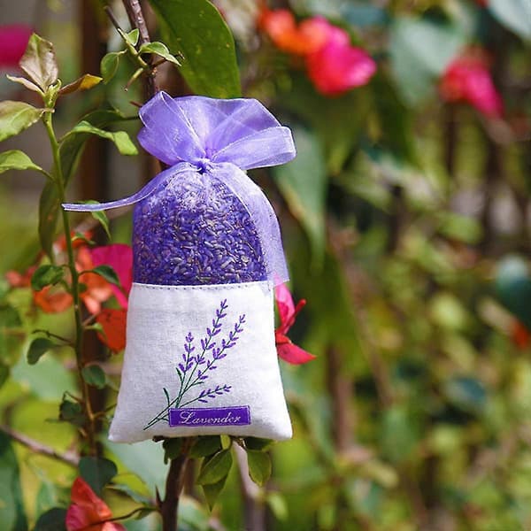 50 stk. tomme lavendelposer Blomsterprint Duftpose Brevpose til afslappende søvn Light purple 25pcs