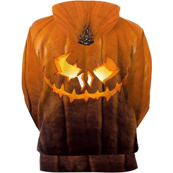 Herre Langærmet Hoodie Halloween Morsom Crew Neck Genser med Kengurulomme Jul Flerfarget 3D Print Genser Genser（Størrelse：M）