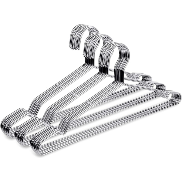 Wire Bøjler Frakkebøjler Stærke Heavy Duty Rustfrit Stål Metal Bøjler Ultra Tynde Pladsbesparende Tøj Bøjler (30 Pakke 16,5 Tommer)
