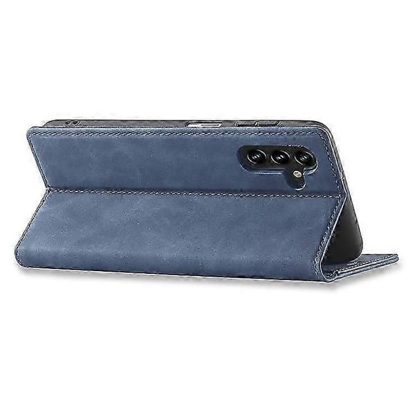 LC.IMEEKE Compatible Case for Samsung Galaxy S25 Wallet Microfiber Leather Phone Cover (Blue)