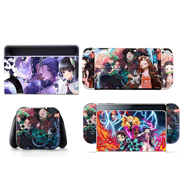 Sopii Switch OLED -tarroille, Demon Slayer Anime，pölytiivis, naarmuuntumaton ja värikäs tarra（Kamado Tanjirou02） Style13