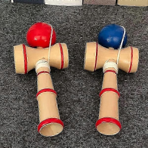 2 stk. japansk Kendama trækop og boldspil til børn og voksne