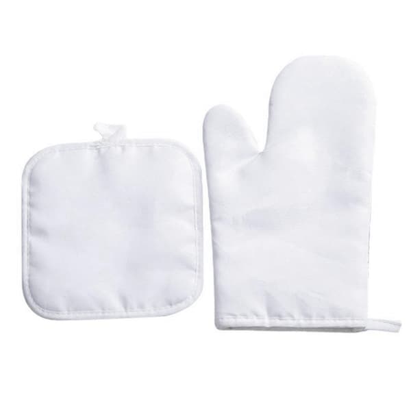 Sublimation Blank Ovnvanter Sæt Handsker og Sublimation Blank Grydelap til DIY Køkken Spisestue Tilbehør 12 Stk.