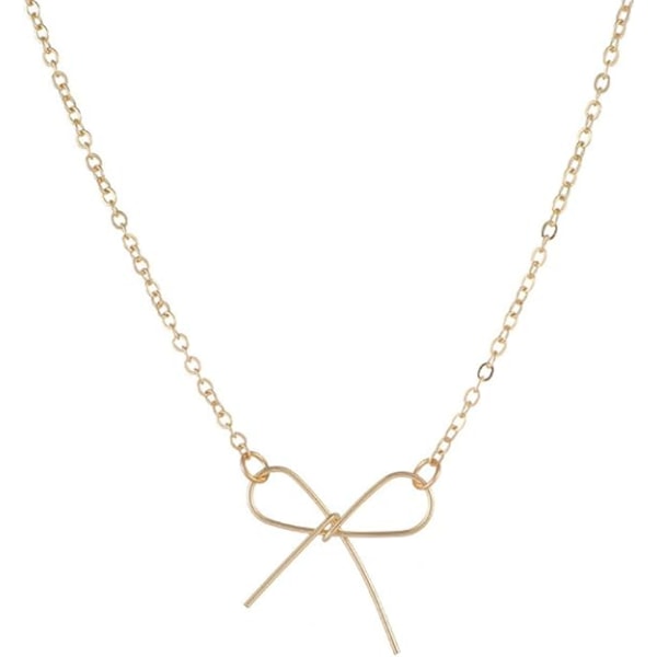 Bow Necklace for Women Gold Silver Bow Necklace Fashion Bow Pendant Necklace Bow Necklace Jewelry Gift for Women Girls