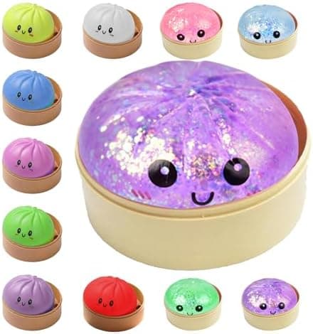Dumplings Squishy Mystery Mini Dumplings Squishy Stressbolde Fidget Sensorisk Legetøj Blød Klemme Dekompression Dej (Lilla-A) Purple-a