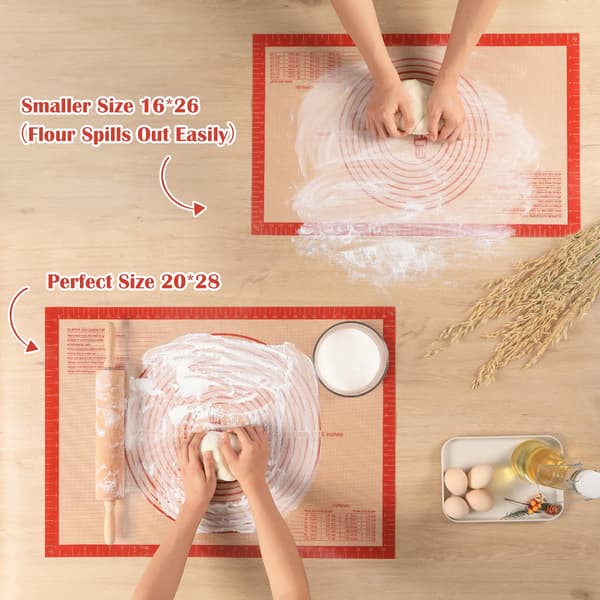 Large Non-Stick Silicone Baking Mat with Measurements 71 × 51 cm for Baking, Countertop Protector, Dough Rolling, Placement/Fondant/Pie Dough