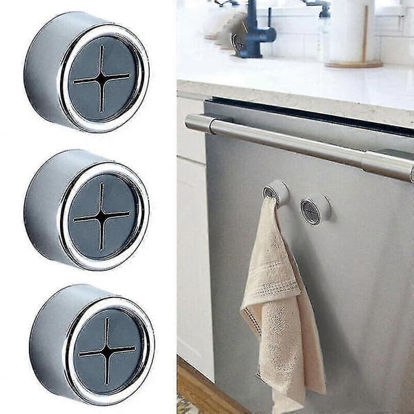 3 stk. Trykk-Inn Håndkleholder Grip Hook Selvklebende Klut Klips