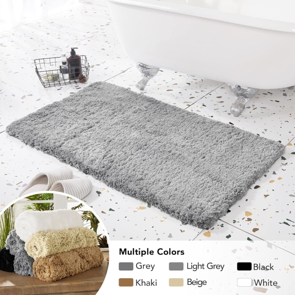 Badrumsmattor, 17\"x24\", halkfria badmattor för badrum, absorberande duschmattor, mjuk chenille badmatta, liten badrumsmatta golvmatta för badkar