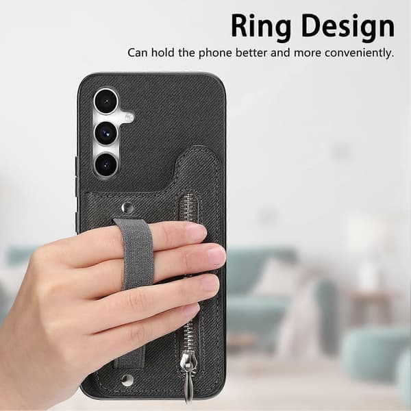 PU Leather Wallet Case Compatible with Samsung S24 FE with Card Holder & Elastic Band