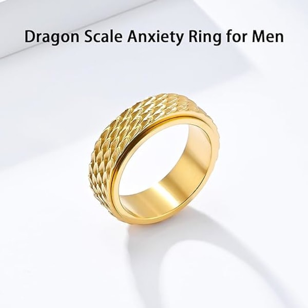 Drage Skala Angst Ring til Mænd Cool Rustfrit Stål Slange Drage Skala Spinner Ringe Fidget Ring Mænd Ring Gave