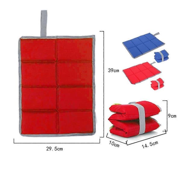 Siddeunderlag, 2 stk. skum vandresædeunderlag foldbart, vandtæt sædeunderlag til camping med opbevaringsposer, udendørs foldbart skum siddeunderlag til vandreture, picnic, B Sky blue*red