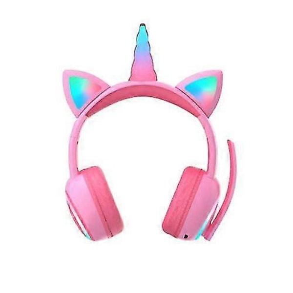 Unicorn Bluetooth-headset for barn, trådløse hodetelefoner, rosa