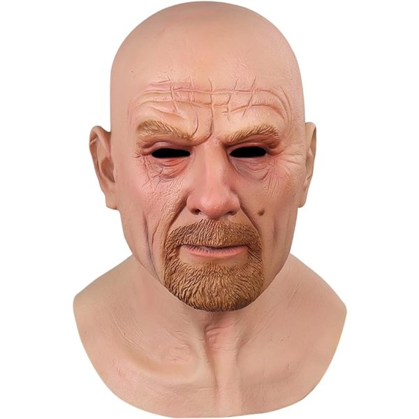 Old Man Mask Halloween Realistic Cosplay Party Costume Accessories Full Head Latex Mask