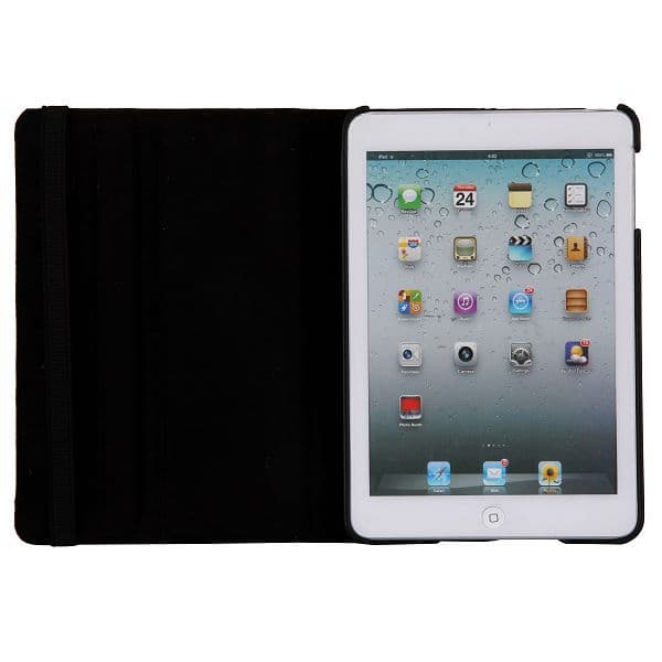 Skinnveske med roterbart stativ svart, iPad Mini/2/3