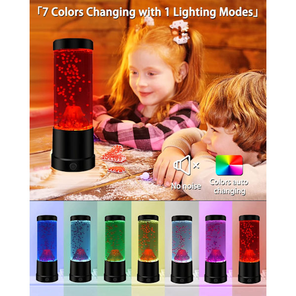 9-tommer Snegbjerg Natlys LED Dekorativ Lys Atmosfærisk Lava Snegbjerg Lampe Bordlys Dekoration