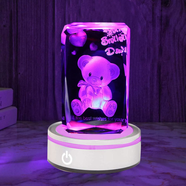 LED-ljusbas Flerfärgad rund showstativ Displayplatta Basdisplayljusbas för 3D-kristallglaskonst med känslig beröringsbrytare (platt bas)