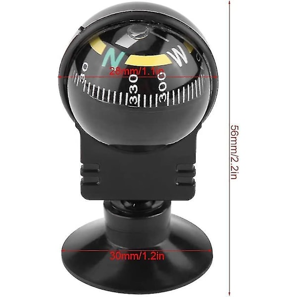 Dash Mount Kompas, justerbart Dash Mount Kompas Navigation Vandring Retningsvisende Guide Kugle Bil
