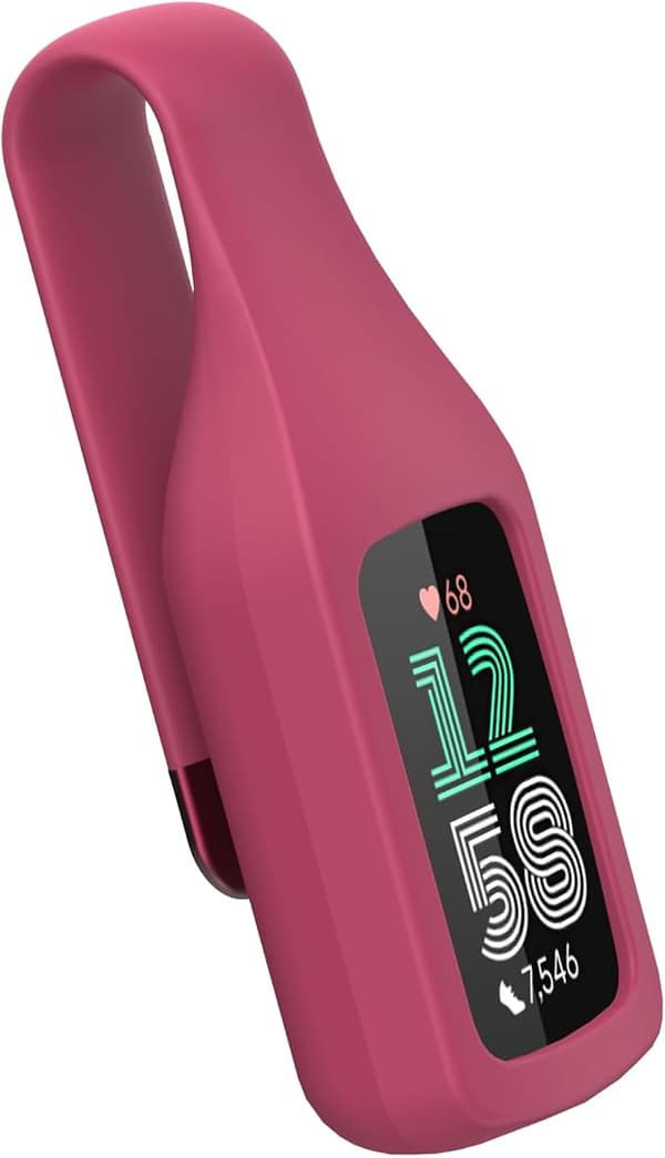 BLIKEJIN Clip Holder Tilbehør til Fitbit Erstatningsarmbånd Wine red