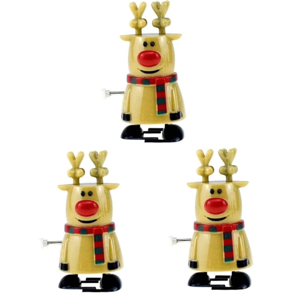 3 stk mini dyreleker gule gaver mini leketøy jule strømpe stuffer jule opptrekk leketøy xmas dyr praktiske vitser prop gul gående elg leketøy