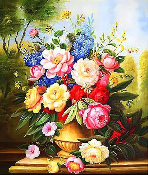 30x40 cm 5D Full DIY Diamantmaling (Diverse Blomster), DIY Blomster Diamantmaling Diamantmaling