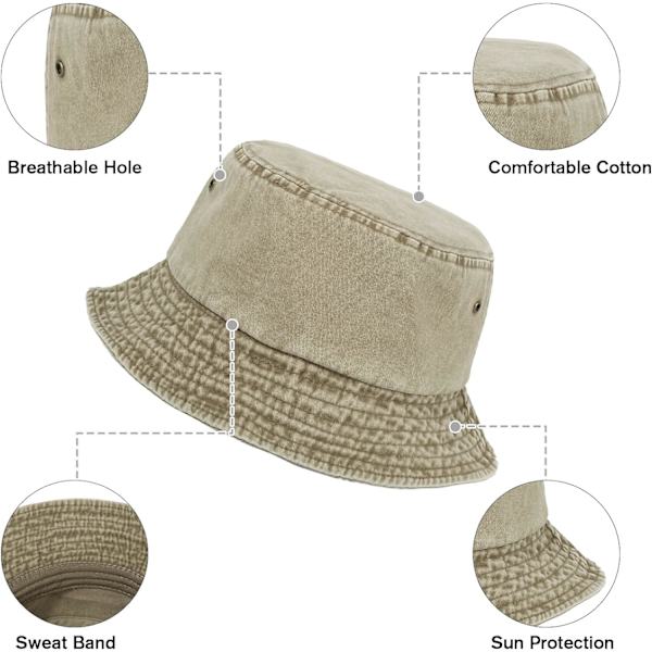 3-pack tvättade bomullshinkhattar Packable sommar utomhus keps Resa strand solhatt enfärgade färger för män kvinnor