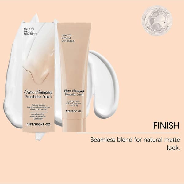 Fargeendrende foundation med intelligent nyansematching, langvarig middels dekkevne, 30 ml