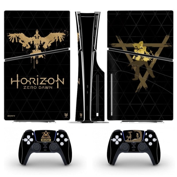 Playstation 5 Slim PS5 Slim Horizon Zero Dawn Skin Dekal och Controller Stickers Set, reptålig (Disk) Style07