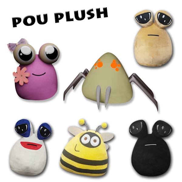 22cm/8.6in Alien Pou -pehmolelu, söpö eläin Pou -nukke Kawaii -eläinten täytetyt pehmolelut pehmolelu tyttöjen ja poikien syntymäpäivälahjaksi spider