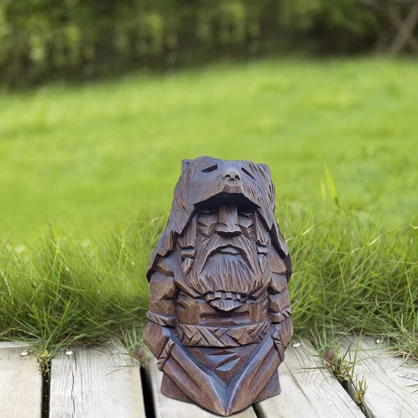 Vikinge Statue Barbar Resin - Vikinge Statue Viking | Figur af den nordiske gud Odin Statue, Vikinge Barbar Statue til Havefontæner