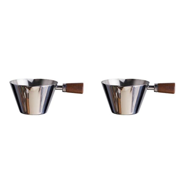 2X 90 ml målebæger i rustfrit stål espressokopper lille kaffe mælkekande espressoshotkop mål sølv