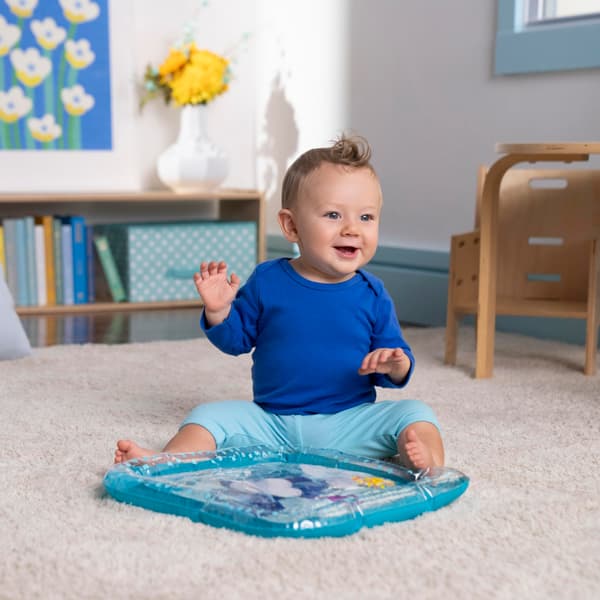 Bright Starts Disney Baby Stitch Vesimatto, Making Waves Leikkimatto, 3 Kelluvaa Lelua, Sininen, Vastasyntynyt+