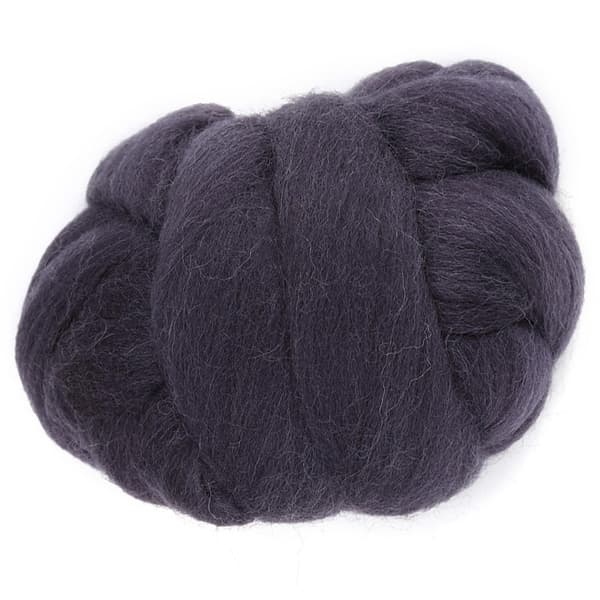55g Farget Nålefilting Ull Roving Spinning Søm Trimming Håndarbeidsmateriale (Mørkegrå)
