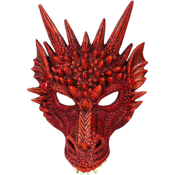 Lohikäärmeasu lapsille pojille ja tytöille, CRTEPST Lohikäärmeen siipi, häntä, naamiosetti, Halloween-dinosauruksen cosplay-setti lapselle (punainen)