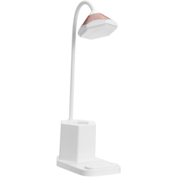 1 stk. bordlys for skrivebord hvit pennbeholder bordlampe ladelampeskrivebordslampe ladepultlampe