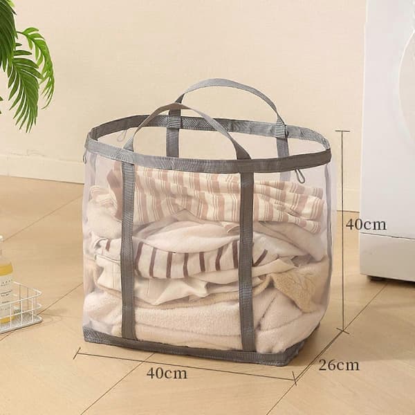 Large Foldable Laundry Basket with Handles Polyester Collapsible Laundry Hamper, 40 x 40 x 26