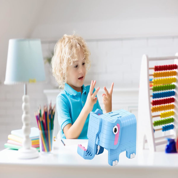 3D Mini Byggeklodser Dyresæt, 291 Dele Mini Elefant Byggeklodser, 3D Sjovt Funktionelt Byggesæt til Voksne, Festartikler til Børn (8+)