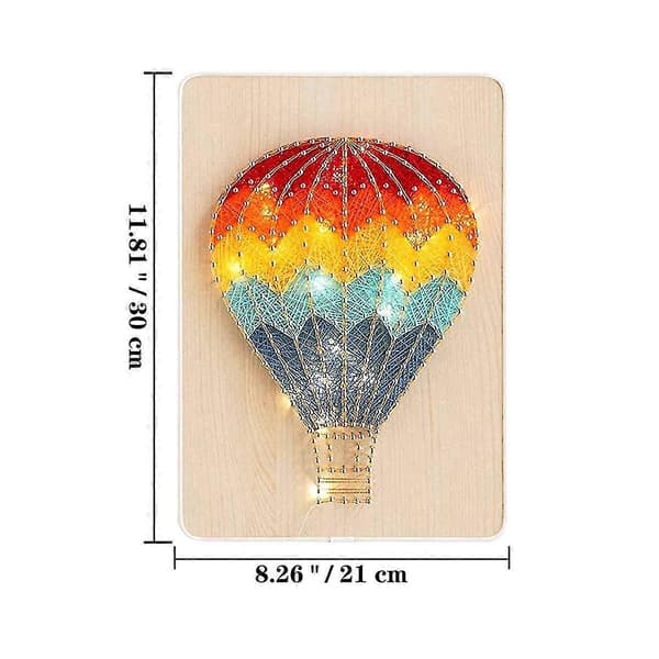 String Art Kit med LED-lys Håndværkssæt til voksne og børn DIY String Art med alt nødvendigt tilbehør og ramme