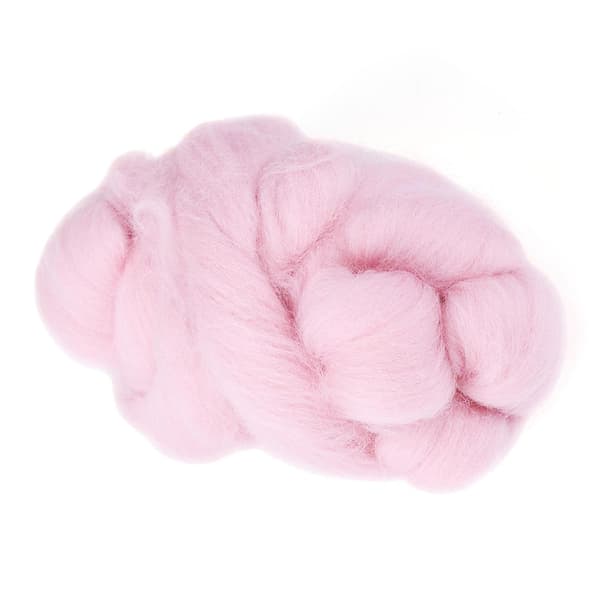55g Farget Nålefilting Ull Roving Spinning Søm Trimming Håndarbeidsmateriale (Rosa)