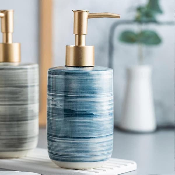 Sæbedispenser sæt badeværelse shampoo kropssæbe -kapacitet lotionpresse tom grå