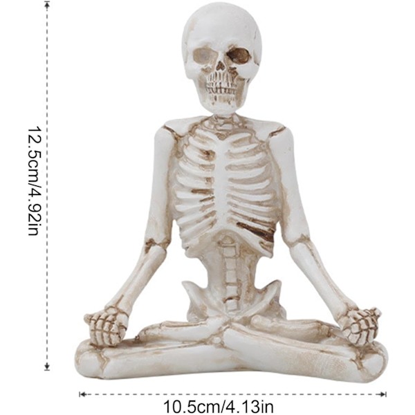 Spooky Spiritual Skull Resin Sculpture - Funny Halloween Decoration - Day of the Dead Decoration - Yoga Decoration for Office