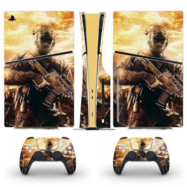 Playstation 5 Slim Ps5 Slim COD Cold War Skin Decal Og Controller Klistremerker Sett, Riperesistent (Disk) Style13