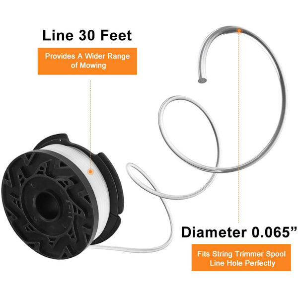 3/4/6 kappaletta vaihdettava yhteensopiva BLACK+DECKER AF-100 Trimmer Spool - 6 pakkaus
