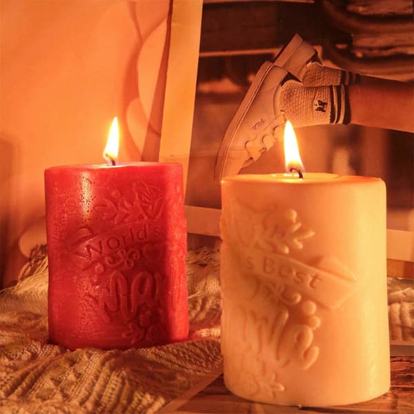 Søylelys Silikonform, Morsdags Lysform for å Lage Lys Gips Ornament Hjemmeinnredning DIY Håndverk