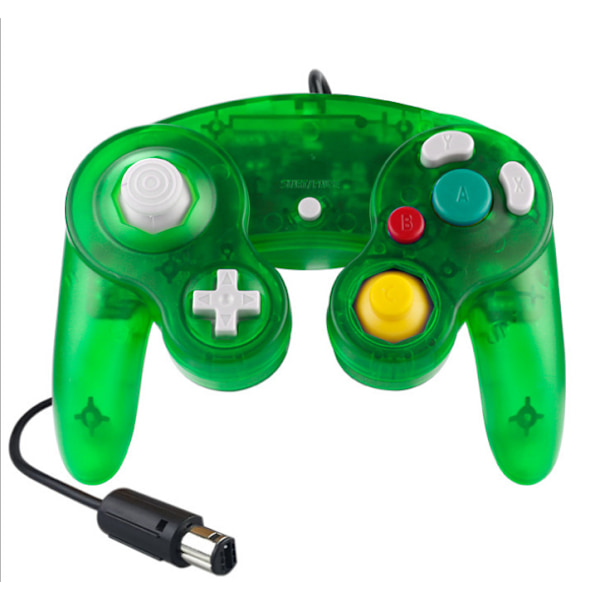 Gamecube Gamepad, 2-pack klassisk gamepad med vibrationsjoystick Transparent Green