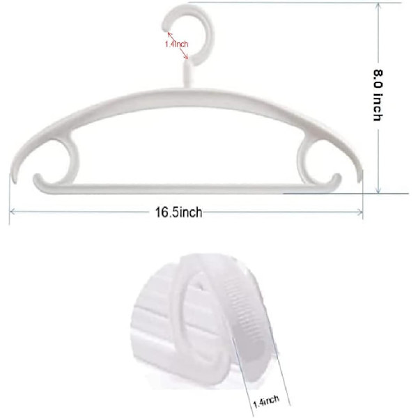 10 stk. Heavy Duty Plastikbøjler 25 lb Kapacitet Drejelig Krog Tøj Bøjle Bred Skulder Skridsikker Tyk Frakke Hæng (Khaki)