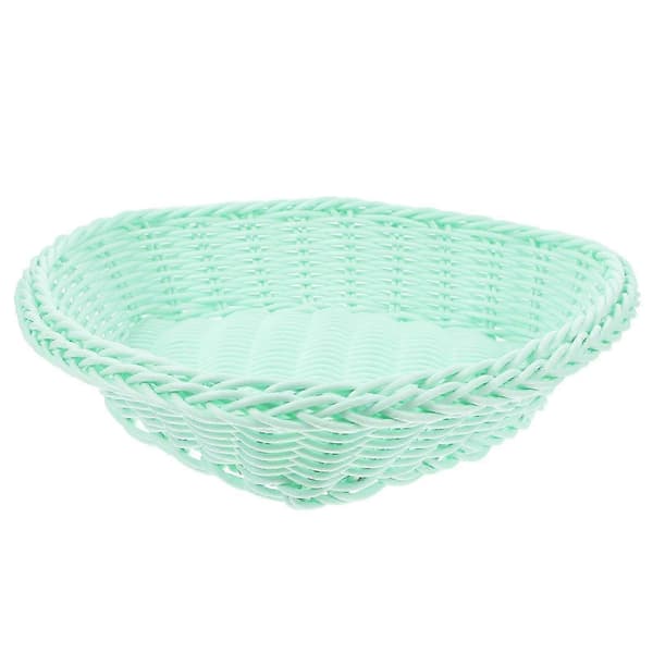 Hjärtformad PP-förvaringskorg, vävd design, grön, för hemorganisation, 1-pack